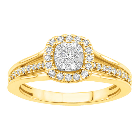 14K Solid Gold  0.41ctw Diamond Womens Rings